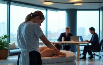 Corporate massage in open-plan London office