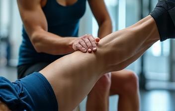 Sports massage for athlete in action
